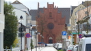 die evangelische Kirche am Ende der Anastasiastraße